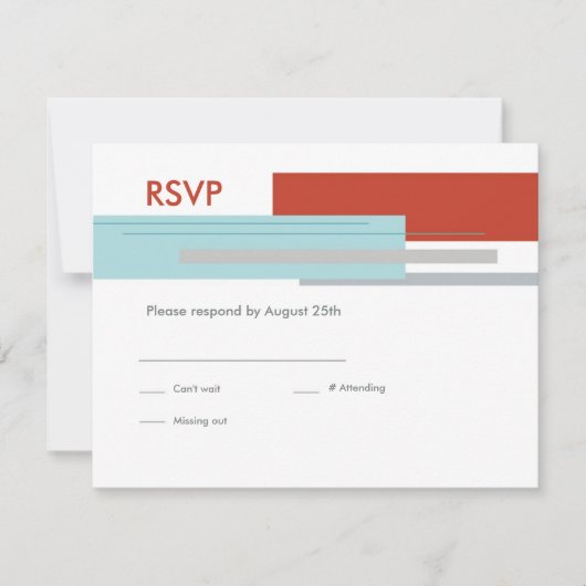 Prague-reactiekaart: Modern Red RSVP Kaartje (Voorkant)