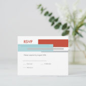 Prague-reactiekaart: Modern Red RSVP Kaartje (Staand voorkant)