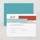 Prague-reactiekaart: Modern Red RSVP Kaartje (Voorkant / Achterkant)
