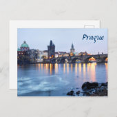 Prague River Twilight uitzicht souvenir foto Briefkaart (Voorkant / Achterkant)