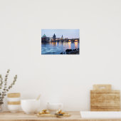 Prague River Twilight uitzicht souvenir foto Poster (Keuken)