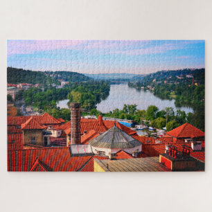 Prague Roofs en Vltava River uitzichten/Vyšehrad Legpuzzel