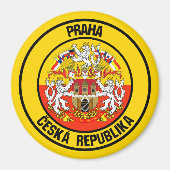 Prague Round Emblem Magneet (Voorkant)