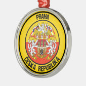 Prague Round Emblem Metalen Ornament (Links)