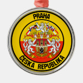 Prague Round Emblem Metalen Ornament (Voorkant)