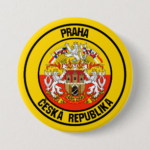 Prague Round Emblem Ronde Button 7,6 Cm