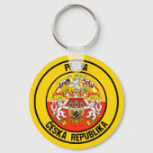 Prague Round Emblem Sleutelhanger (Voorkant)
