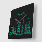 Prague skyline vierkante klok (Hoek)
