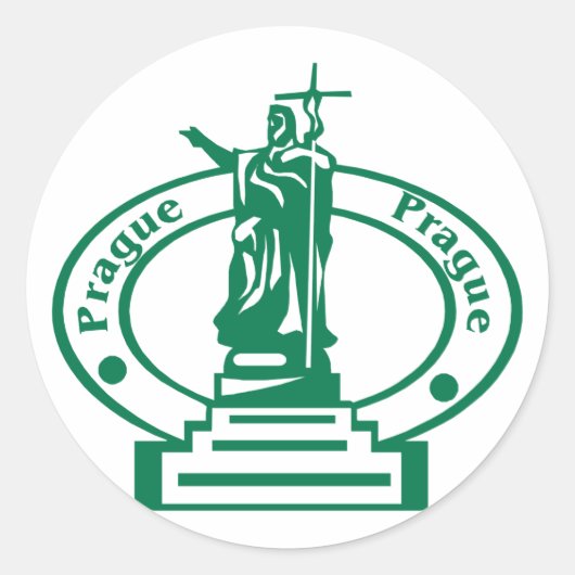 Prague Stamp Ronde Sticker (Voorkant)