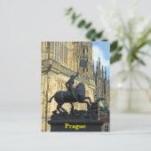 Prague standbeeld briefkaart (Staand voorkant)