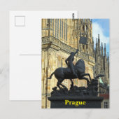 Prague standbeeld briefkaart (Voorkant / Achterkant)