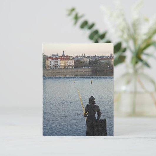 Prague standbeeld Briefkaart (Staand voorkant)