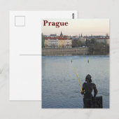 Prague standbeeld Briefkaart (Voorkant / Achterkant)