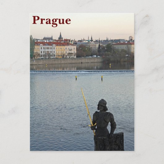 Prague standbeeld Briefkaart (Voorkant)