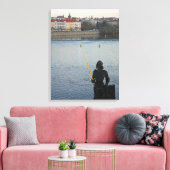 Prague standbeeld canvas afdruk (Insitu (Woonkamer))