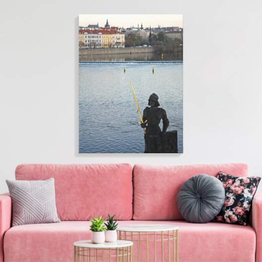 Prague standbeeld canvas afdruk (Insitu (Woonkamer))