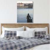 Prague standbeeld canvas afdruk (Insitu (Slaapkamer))