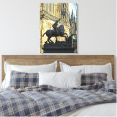 Prague standbeeld canvas afdruk (Insitu (Slaapkamer))