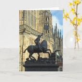 Prague standbeeld kaart (Gele Bloem)