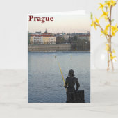 Prague standbeeld kaart (Gele Bloem)