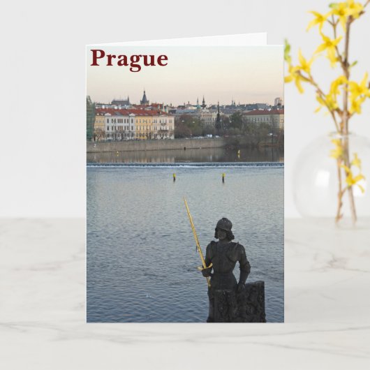 Prague standbeeld kaart (Gele Bloem)
