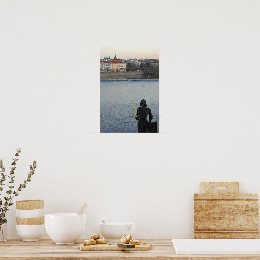 Prague standbeeld poster (Keuken)