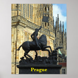 Prague standbeeld poster