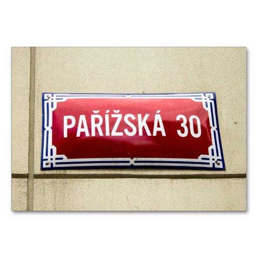 Prague Street Sign Kaart (Voorkant)