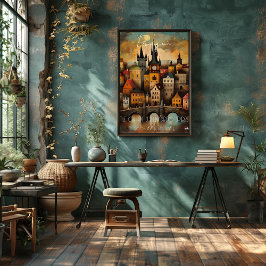 Prague: The City of a Hundred Spires - Whimsical Perfect Poster