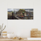 Prague Tram Bridge Legii Nationaal Theater Poster (Keuken)