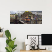 Prague Tram Bridge Legii Nationaal Theater Poster (Thuiskantoor)