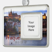 Prague Travel-kerstversiering - Aanpasbaar Verzilverd Omlijst Ornament (Links)