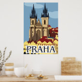 Prague Travel Poster (Keuken)