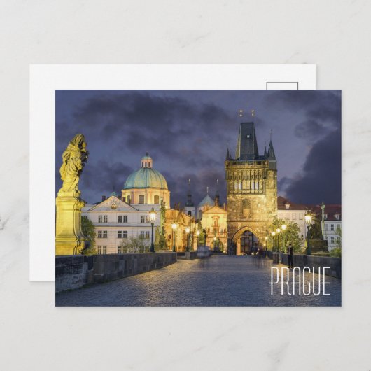 PRAGUE TSJECHIË: prachtig stadsplein Briefkaart (Voorkant / Achterkant)
