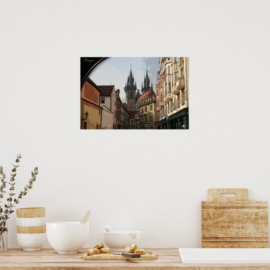 PRAGUE, Tsjechië - windende straten Poster (Keuken)