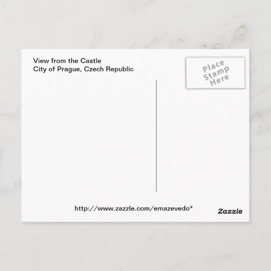 Prague uitzicht Briefkaart (Achterkant)