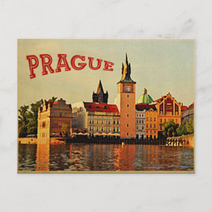Prague Vintage Travel Briefkaart