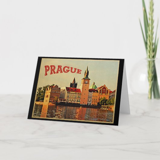 Prague Vintage Travel Kaart (Voorkant)