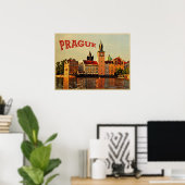 Prague Vintage Travel Poster (Thuiskantoor)