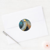 Prague's Astronomical and Zodiac Clock Ronde Sticker (Envelop)