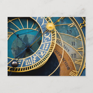 Prague's Astronomische en Zodiac-klok Briefkaart