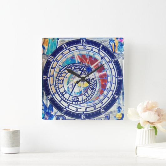 PRAHA CZECHOSLOVAKIA ASTRONOMICAL CLOCK 4 VIERKANTE KLOK (Huis)