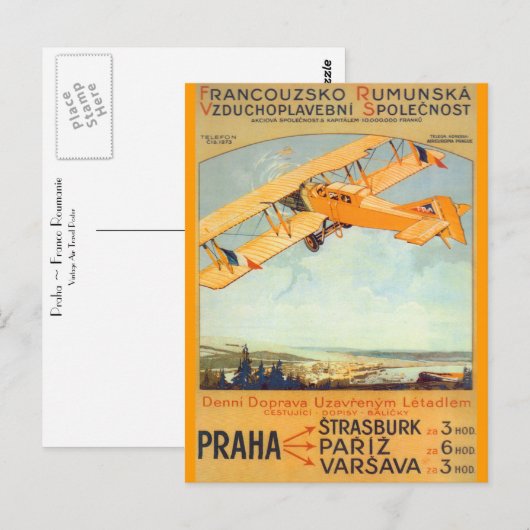 Praha ~ Franco Roumanie Briefkaart (Voorkant / Achterkant)