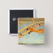 Praha ~ Franco Roumanie Vierkante Button 5,1 Cm (Voorkant /achterkant)