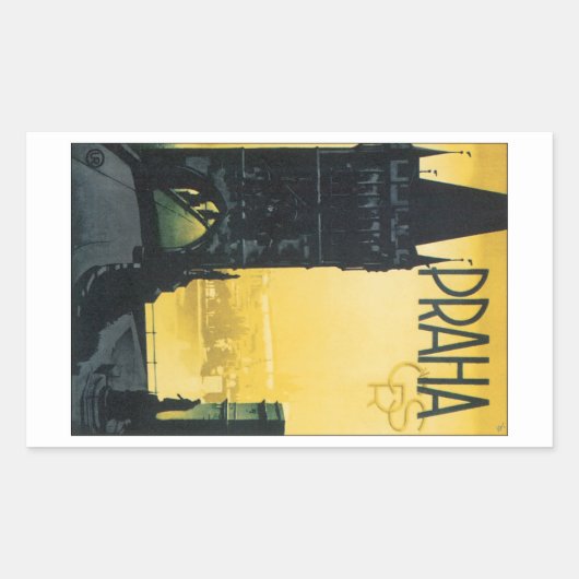 Praha Rechthoekige Sticker (Voorkant)