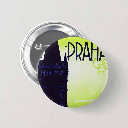 Praha Ronde Button 5,7 Cm (Voorkant /achterkant)