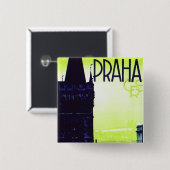 Praha Vierkante Button 5,1 Cm (Voorkant /achterkant)