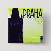 Praha Vierkante Button 5,1 Cm (Voorkant)