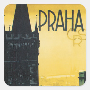 Praha Vierkante Sticker