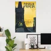 Praha Vintage Travel Poster (Thuiskantoor)